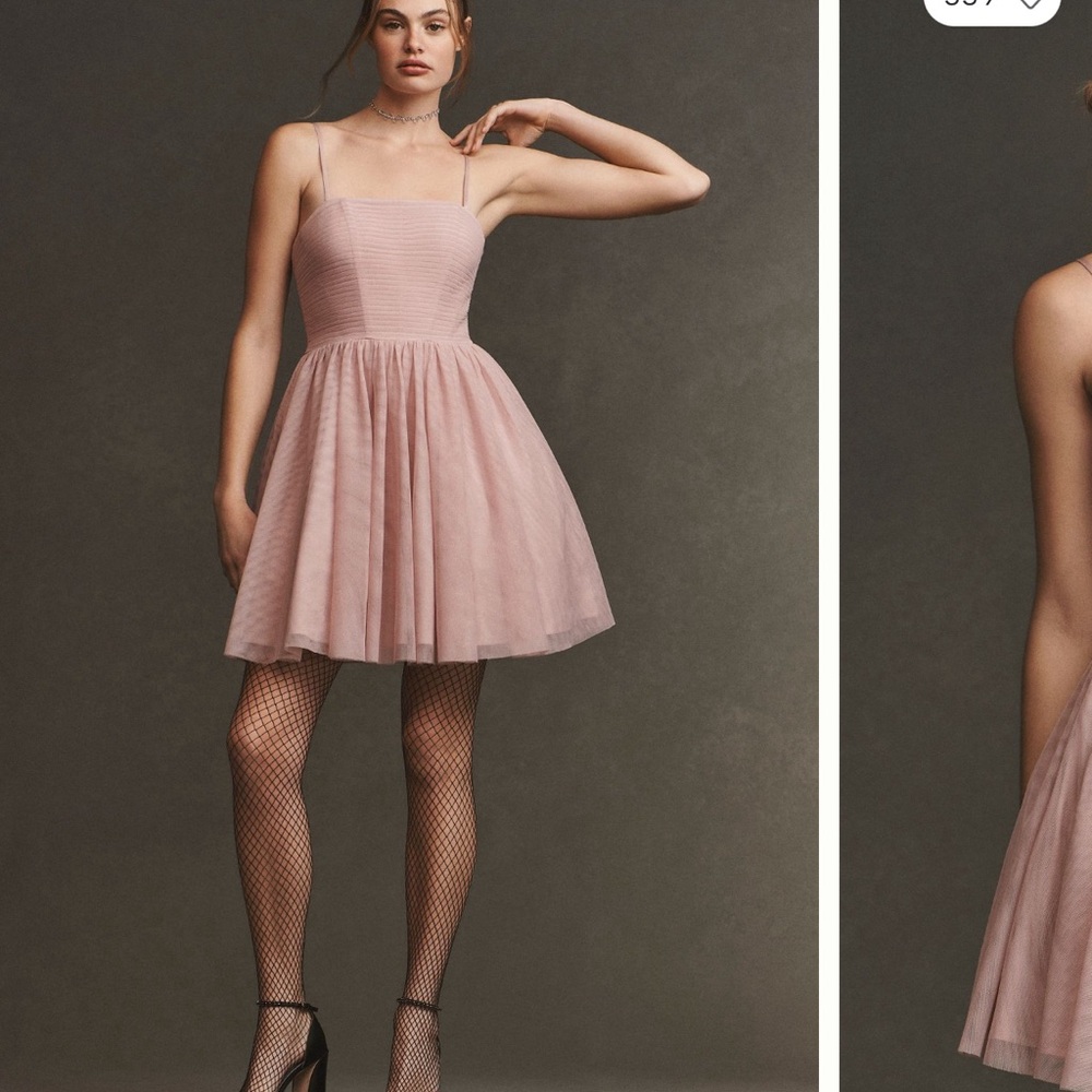 BHLDN NWT Mauve Spaghetti Strap Tulle Dress